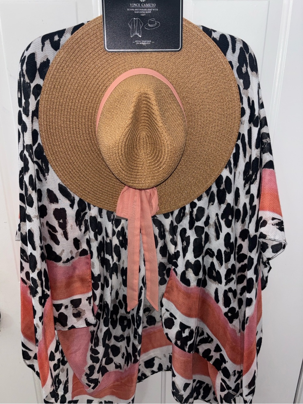Vince Camuto Ruana w/ Panama Hat & matching Kimono
